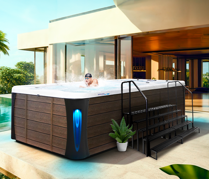 Calspas hot tub being used in a family setting - Olympia